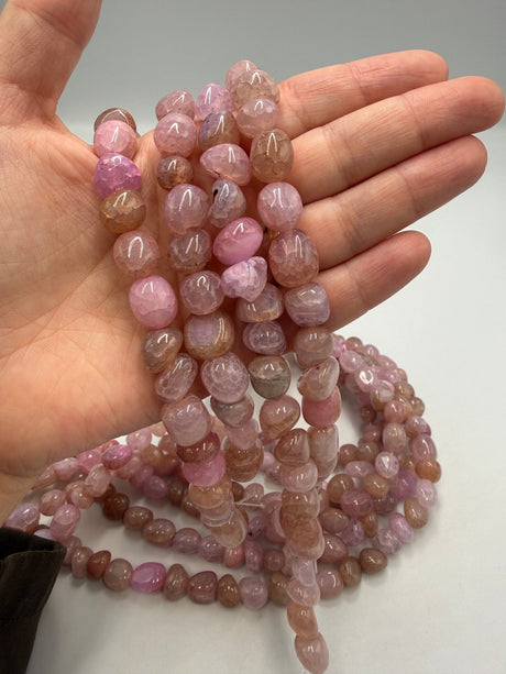 Agat – Rosa, Nuggets (6,5-13,5mm) - Uniq Perler - 113653