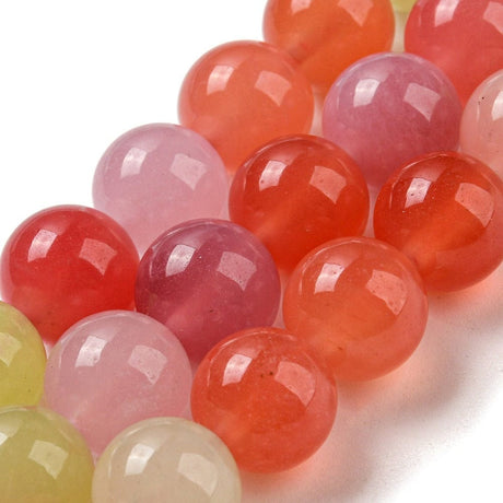 Agat – Rund, Rødt Mix (10mm) - Uniq Perler - 115247