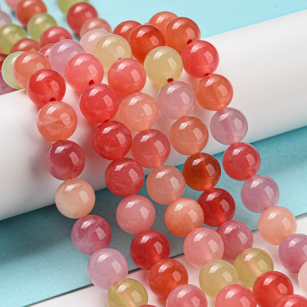 Agat – Rund, Rødt Mix (8mm) - Uniq Perler - 115248