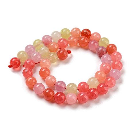 Agat – Rund, Rødt Mix (8mm) - Uniq Perler - 115248