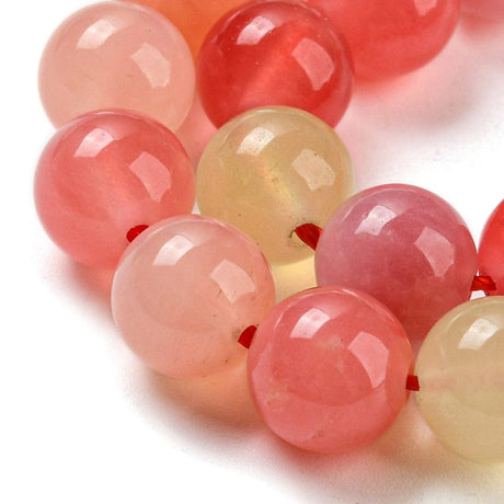 Agat – Rund, Rødt Mix (8mm) - Uniq Perler - 115248