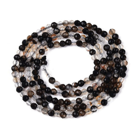 Agat – Sort, Facetteret, Rund (2 - 2,5mm) - Uniq Perler - 116106