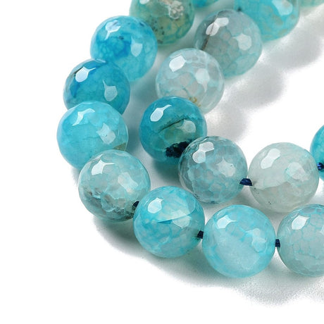 Agat – Turkis, Facetteret (10mm) - Uniq Perler - 113136