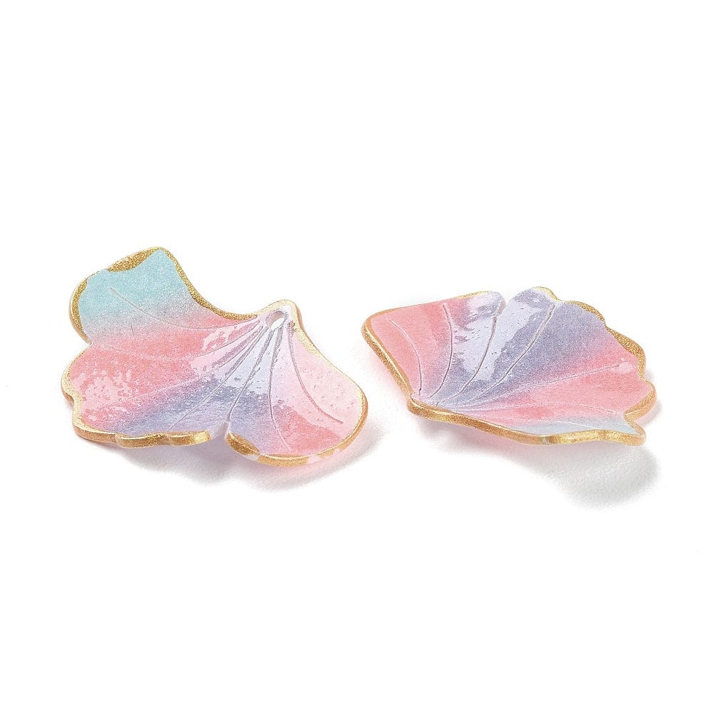 Akryl Blad Vedhæng, 22x30mm, 2 Stk - Uniq Perler - 113449