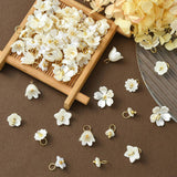 Akryl Blomster, Assorteret Størrelser Og Modeller, Forgyldt, 10 - 27mm,( 80 stk) - Uniq Perler - 112828