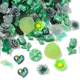 Akryl Cabochon Mix – Grøn (6 - 18mm) 100 Stk - Uniq Perler - 114875