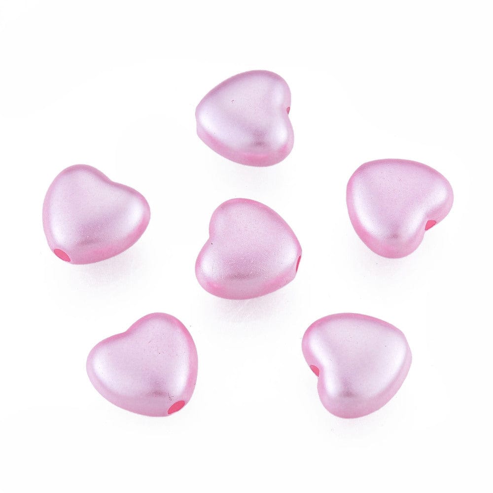 Akryl Hjerter – Pink (10x11mm) 50 stk. - Uniq Perler - 115097