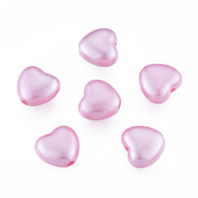 Acrylic Hearts – Pink (10x11mm) 50 pcs. - Uniq Perler - 115097