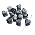 Akryl Hjerter - Sort/Grå (12mm) 10 stk. - Uniq Perler - 114247