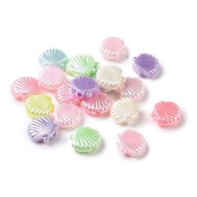 Acryl Muschelperlen, verschiedene Farben, (10x11mm) 20 Stück - Uniq Perler - 111713