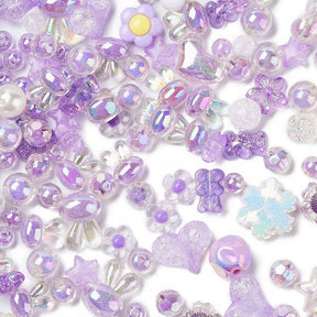 Acrylic Bead Mix – Purple Shades (5 - 32mm) 100g - Uniq Perler - 113935