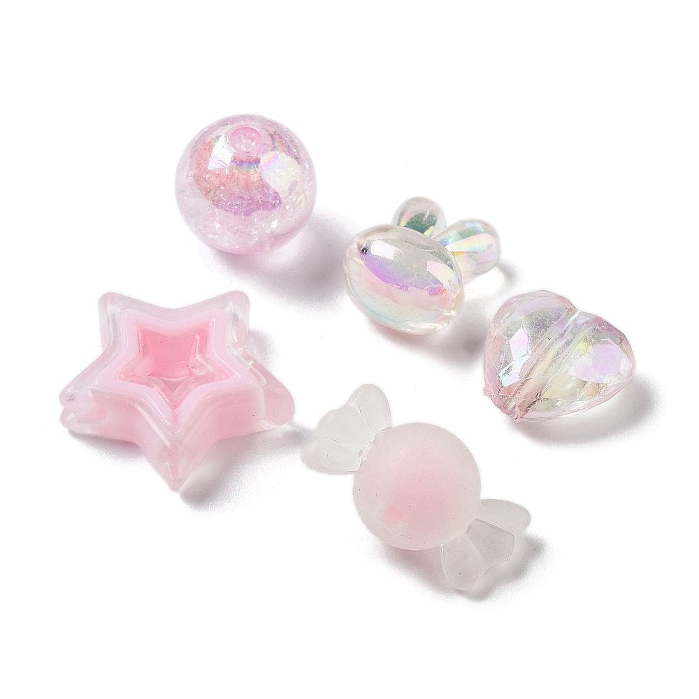 Akryl Perle Mix, Rosa Nuancer, (100gr) - Uniq Perler - 111964