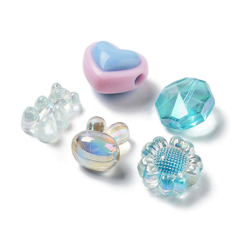 Akryl Perle Mix, Turkis Nuancer, (100gr) - Uniq Perler - 111965