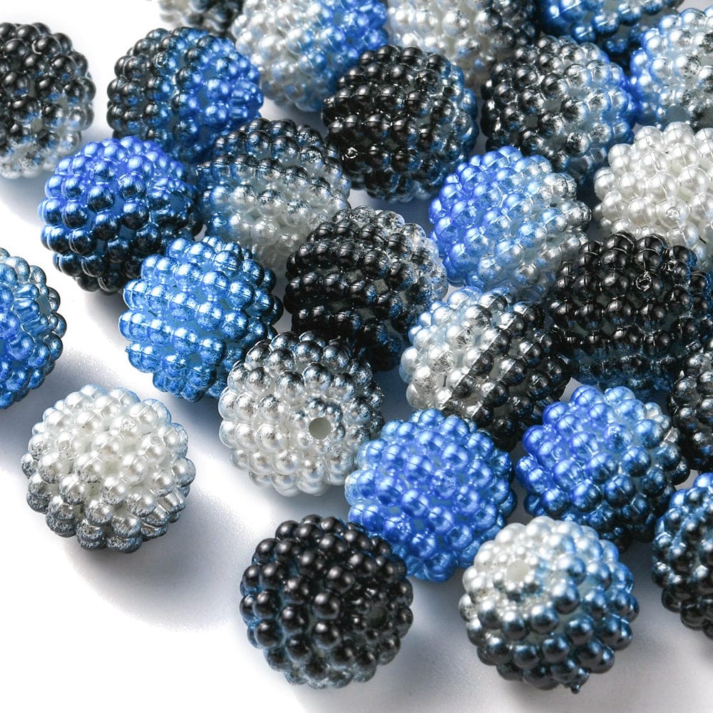 Akryl Perler - Blå Nuancer (12mm) 40 stk. - Uniq Perler - 315859