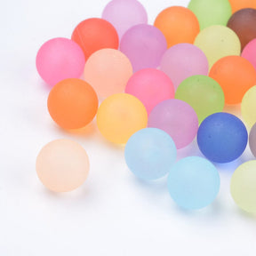 Akryl Pärlor – Frostade Runda (10mm, Blandade färger) - Uniq Perler - 230852