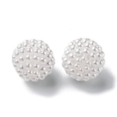 Akryl Perler - Hvid (12mm) 40 stk. - Uniq Perler - 375852