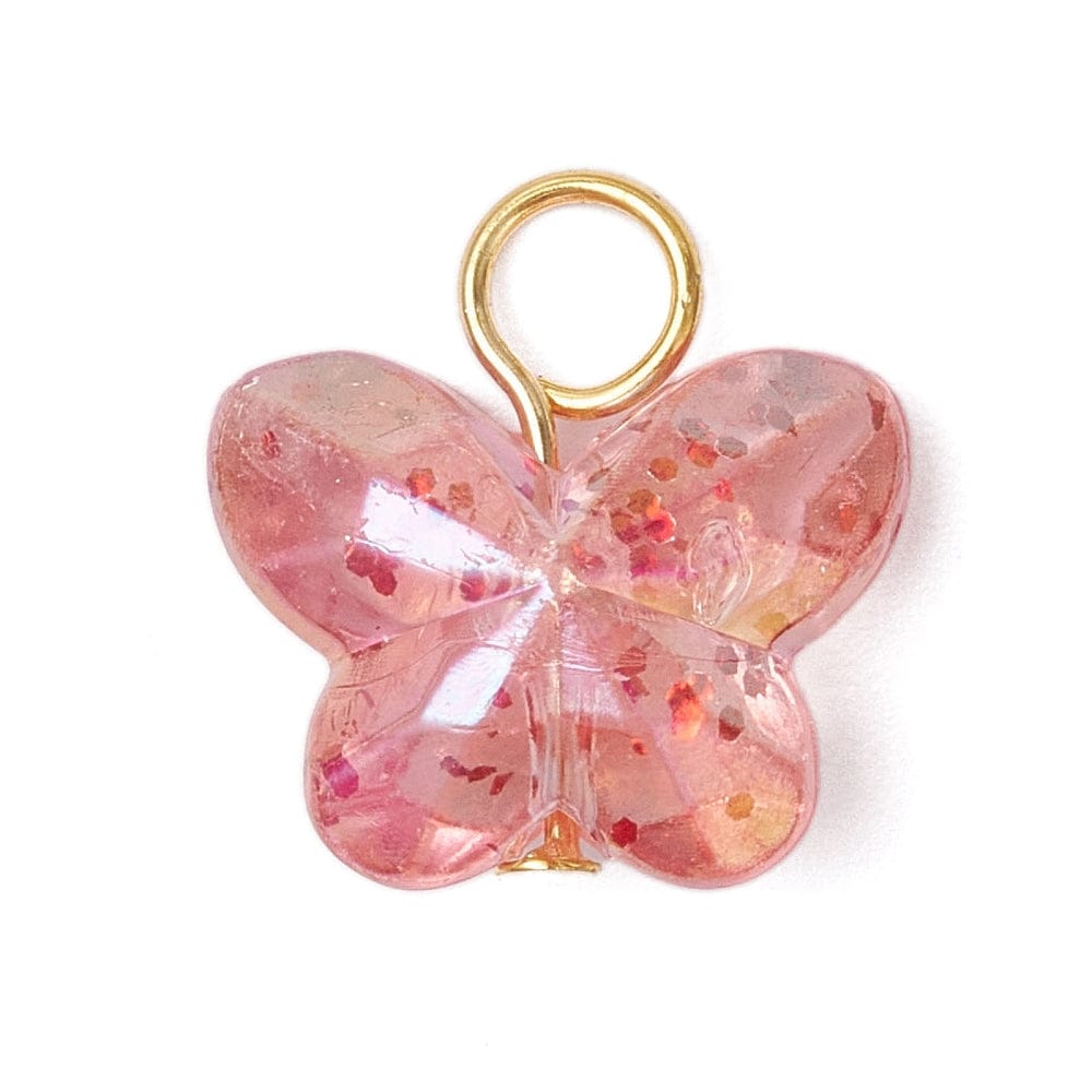 Akryl Sommerfugle Vedhæng, Farve Mix, (18mm, 10 Stk) - Uniq Perler - 114967