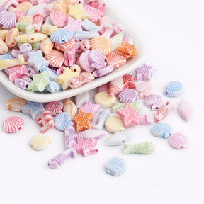 Acryl Strand Mix, Farbmix, 10 - 15mm, 50 Gramm (140 Teile) - Uniq Perler - 111278