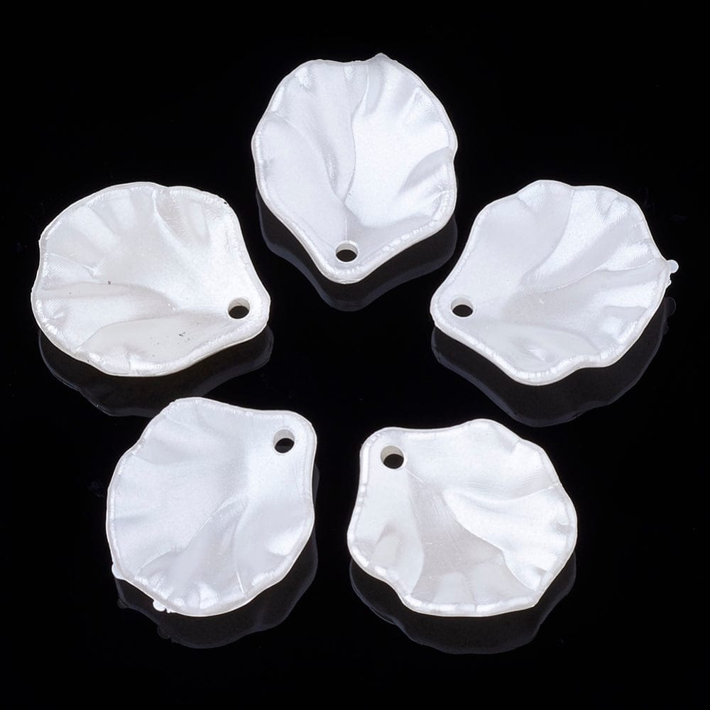 Akryl Vedhæng - Hvid (17x15mm, 20 stk.) - Uniq Perler - 111824