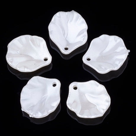 Akryl Vedhæng - Hvid (17x15mm, 20 stk.) - Uniq Perler - 111824