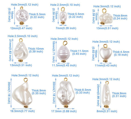 Akryl Vedhæng Med Forgyldt Top, 100gr/Ca 90 Stk. - Uniq Perler - 111375