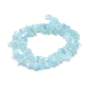 Aquamarin – Blaue Chips/Nuggets (5–7mm) - Uniq Perler - 115232
