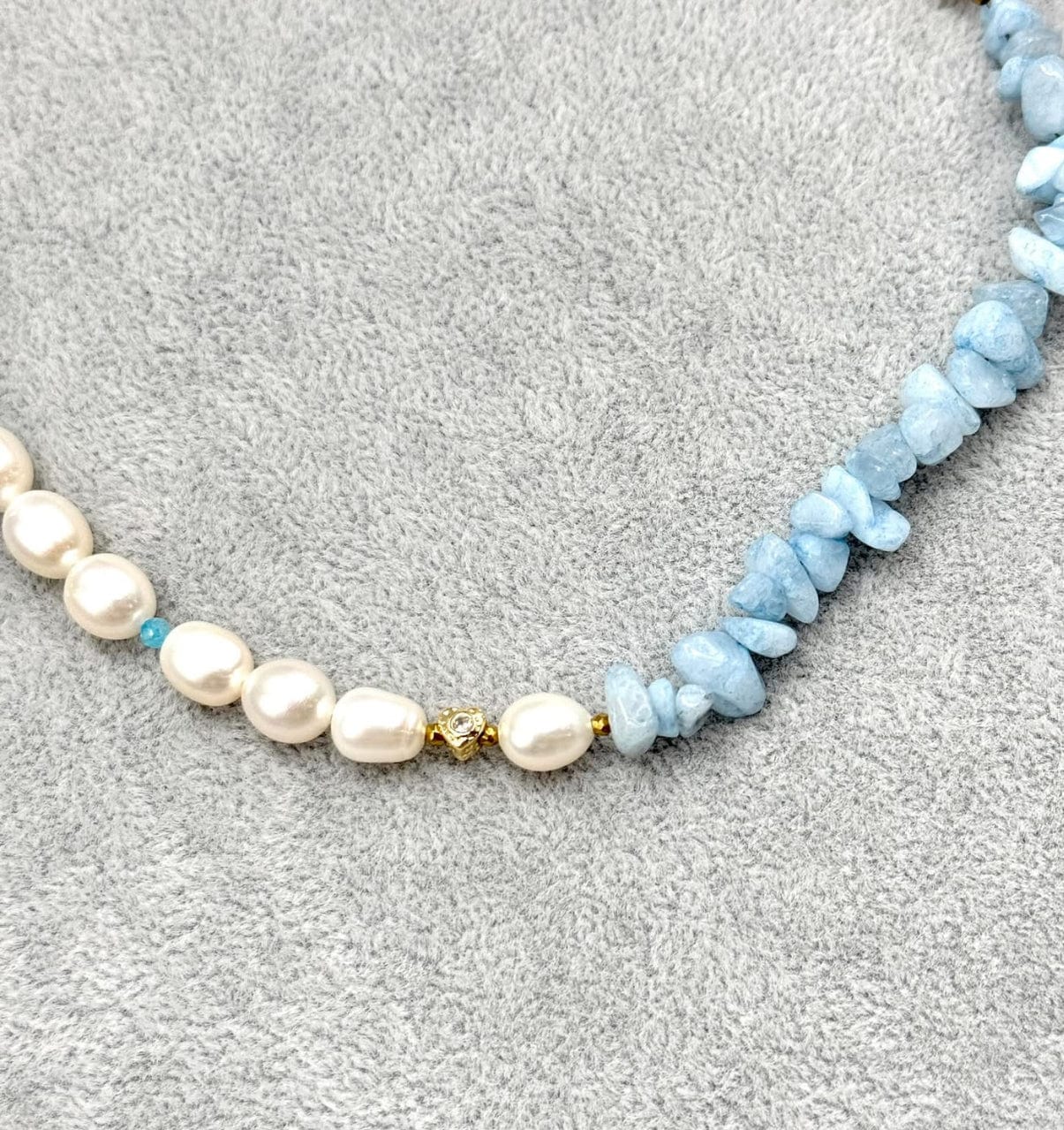 Akvamarin – Blå Nuggets (4–12mm) - Uniq Perler - 0000008442