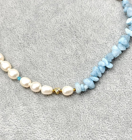 Akvamarin – Blå Nuggets (4–12mm) - Uniq Perler - 0000008442