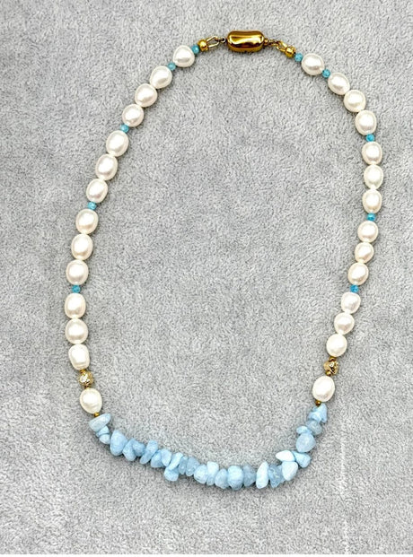 Akvamarin – Blå Nuggets (4–12mm) - Uniq Perler - 0000008442