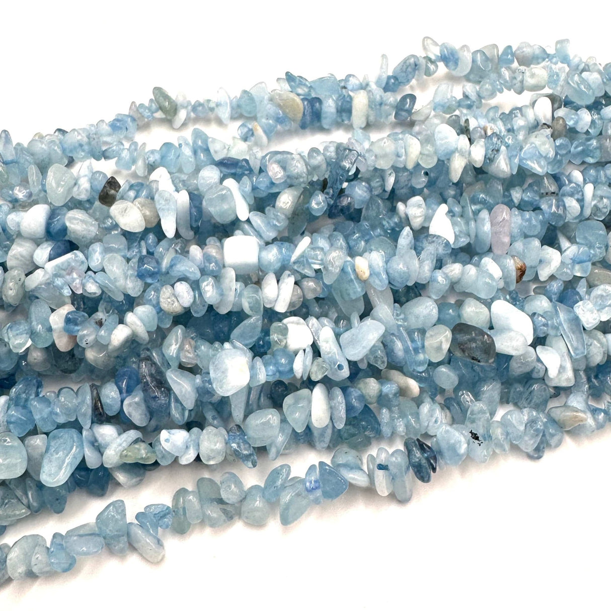 Akvamarin – Blå Nuggets/chips (5 - 8mm) - Uniq Perler - 610657