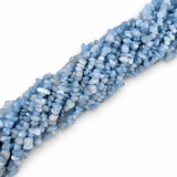 Akvamarin – Blå Nuggets (4–12mm), 82cm - Uniq Perler - 0000008442