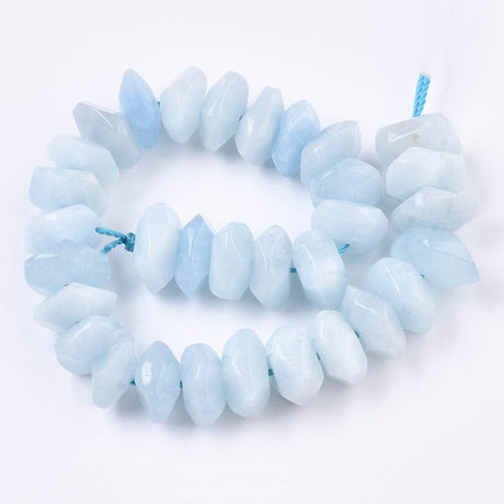 Akvamarin – Facetteret Nugget (11x6mm) - Uniq Perler - 112829