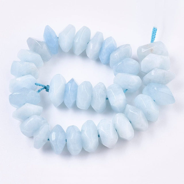 Akvamarin – Facetteret Nugget (11x6mm) - Uniq Perler - 112829