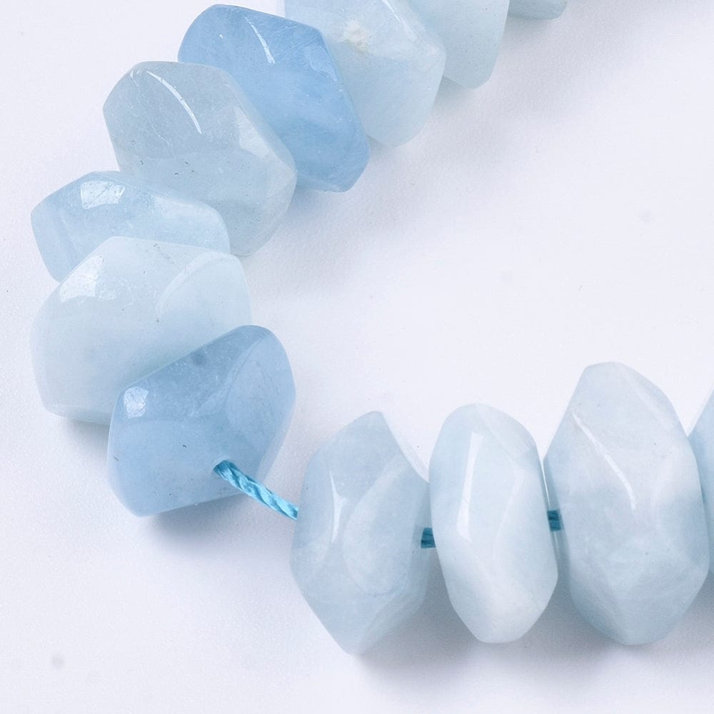 Akvamarin – Facetteret Nugget (11x6mm) - Uniq Perler - 112829