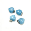Akvamarin Hjerte Vedhæng - Blå (18x15mm) - Uniq Perler - 114701