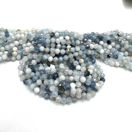Akvamarin Perler - Blå, Facetteret (4mm) - Uniq Perler - 148979