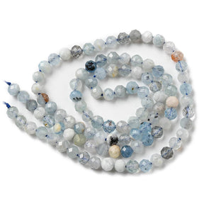 Aquamarin Perlen - Blau, Facettiert (4mm) - Uniq Perler - 148979