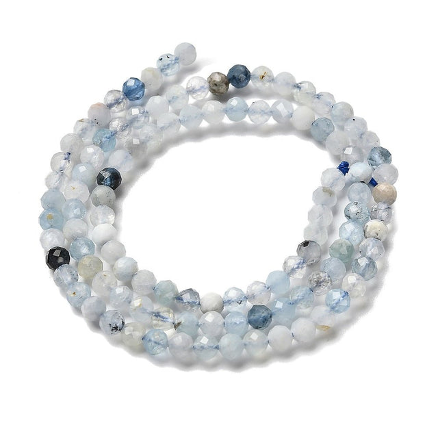 Akvamarin Perler – Fasetterte, Runde (3mm) - Uniq Perler - 116968