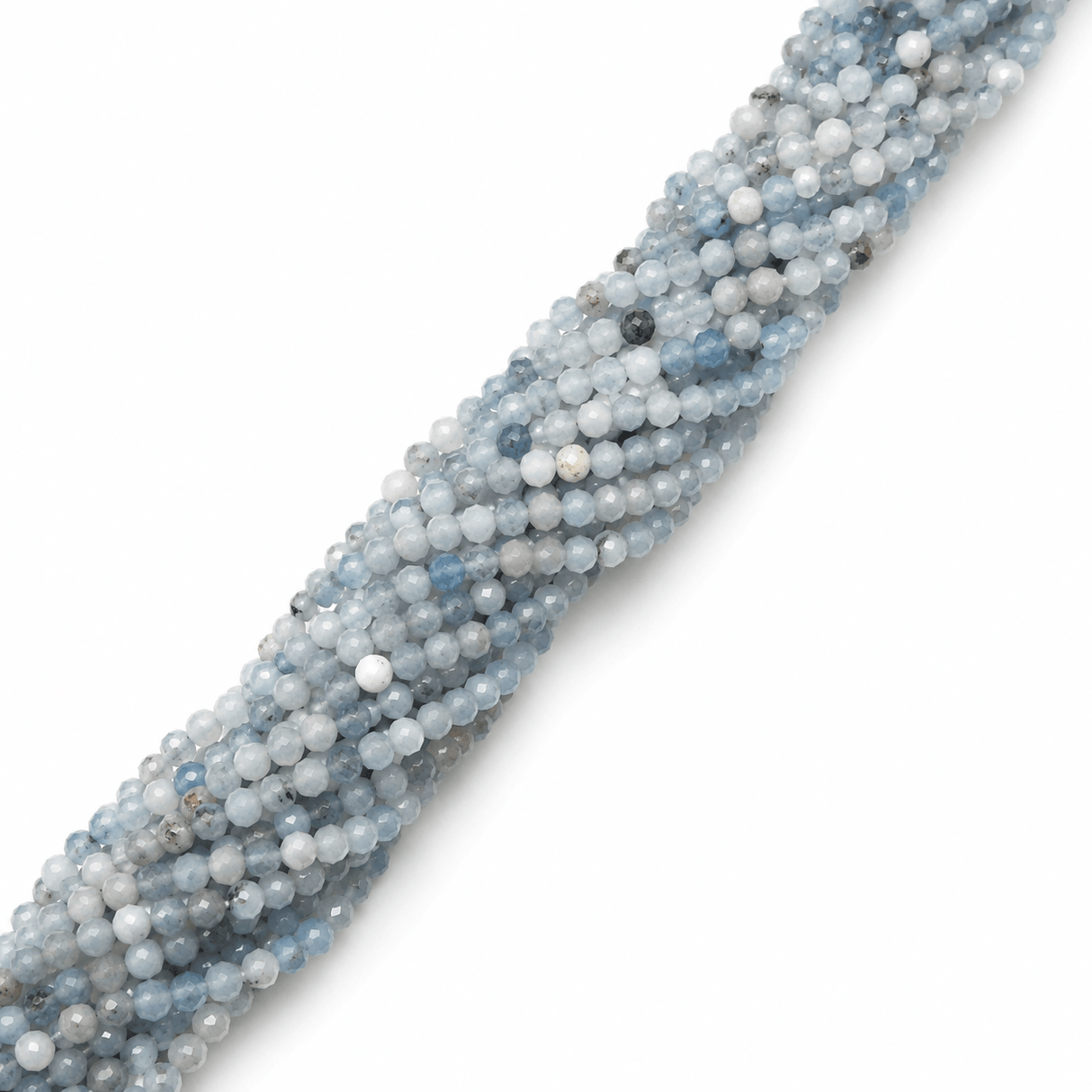 Akvamarin Perler – Facetterede, Runde (4 mm) - Uniq Perler - 117278