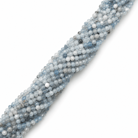Akvamarin Perler – Facetterede, Runde (4 mm) - Uniq Perler - 117278