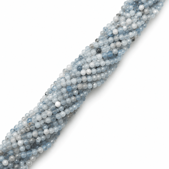 Akvamarin Perler – Facetterede, Runde (4 mm) - Uniq Perler - 117278