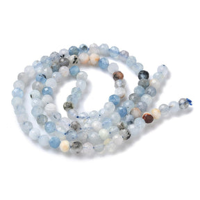 Aquamarin Perlen – Facettierte, Runde (4 mm) - Uniq Perler - 117278