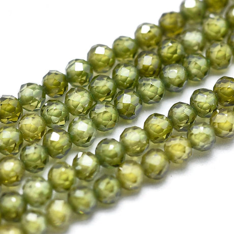 AL Glasperler Zirkonia Perler, Grøn, 2mm