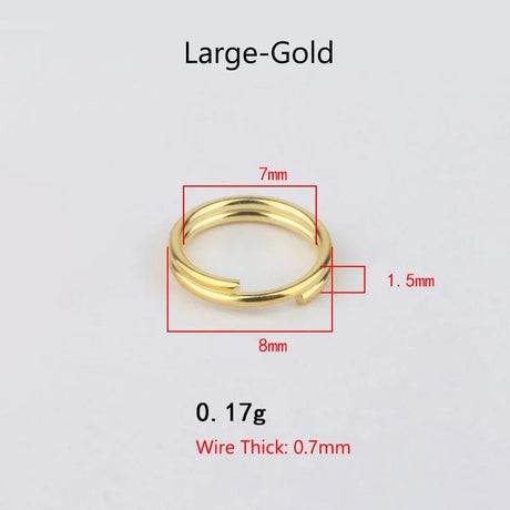 Ali O-ringe Split ring, forgyldt Sterling Sølv 925, 8x0,7 mm, 4 stk.