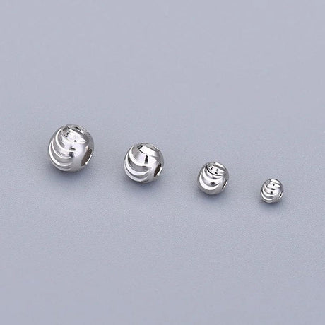 Ali Sterling sølv Sterling Sølv Perler Med Mønster, 4 mm, 6 Stk