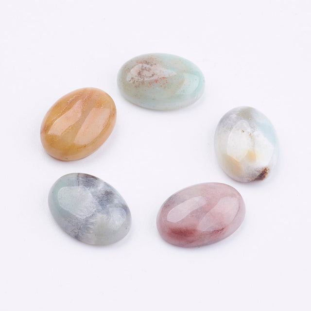 Amazonit Cabochons – Oval (18x13x6mm) 5 stk. - Uniq Perler - 123227