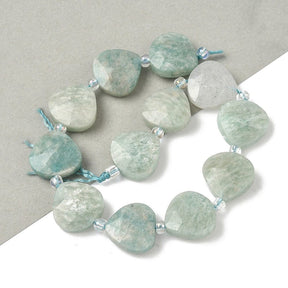 Amazonite Drops - Faceted (12x12x6mm) - Uniq Perler - 115901