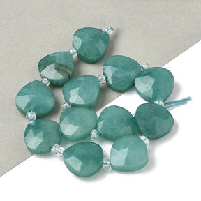 Amazonite Drops - Turquoise, Faceted (12x12x6mm) - Uniq Perler - 115900