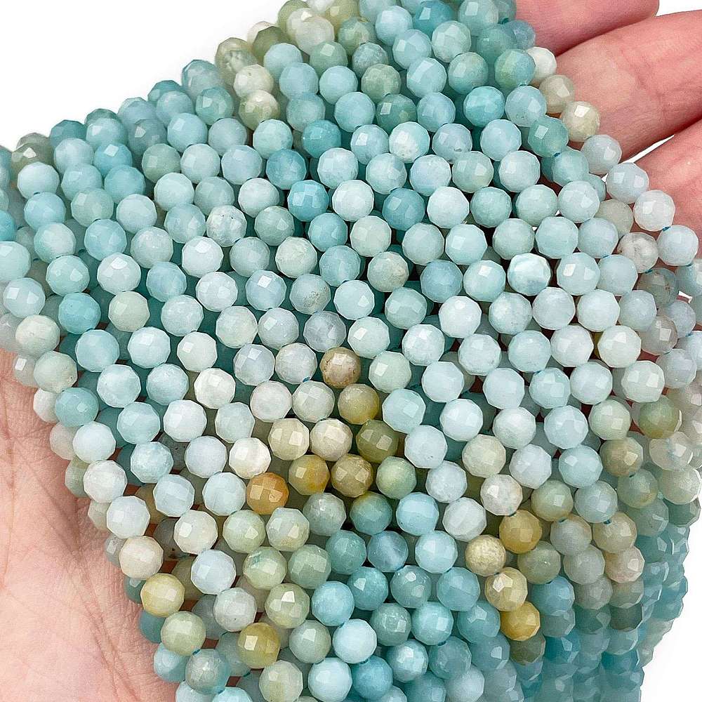 Amazonit, Facetteret - 4mm - Uniq Perler - 113139