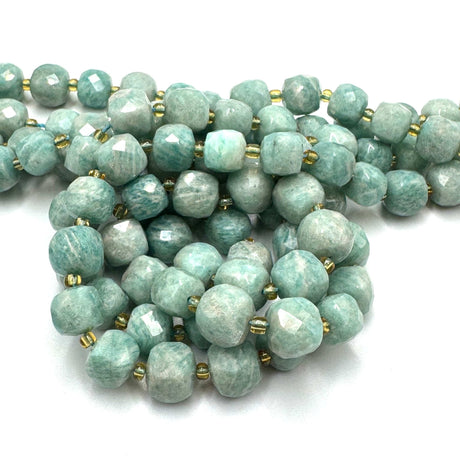 Amazonit – Kubeformet Natursten (8 mm) - Uniq Perler - 735789